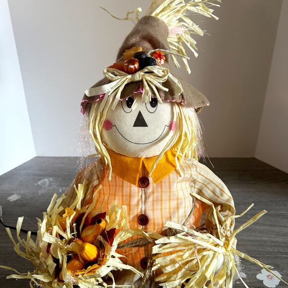 26” Vintage Frankie Fiber Optic Scarecrow Fall Thanksgiving Decor WORKING - Picture 3 of 9